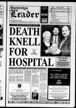 cover page of Banbridge Leader published on February 28, 1996