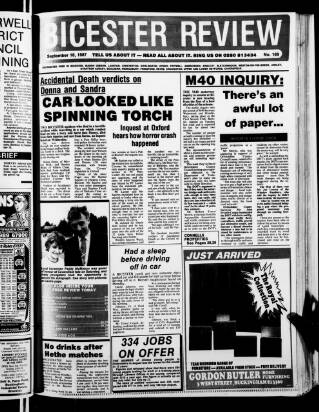 cover page of Bicester Review published on September 18, 1987