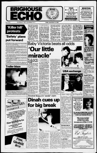 cover page of Brighouse Echo published on September 18, 1987