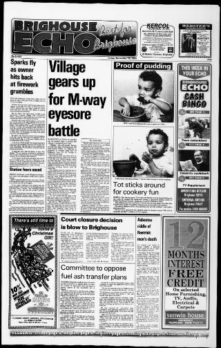 cover page of Brighouse Echo published on November 15, 1991