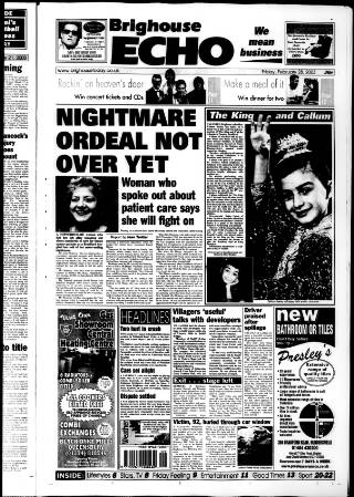 cover page of Brighouse Echo published on February 28, 2003