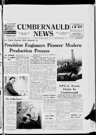 cover page of Cumbernauld News published on February 28, 1964
