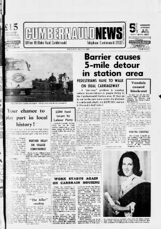 cover page of Cumbernauld News published on July 6, 1967