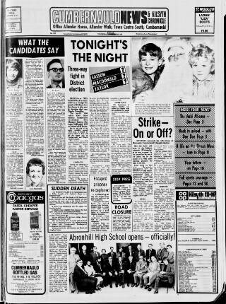 cover page of Cumbernauld News published on November 30, 1978