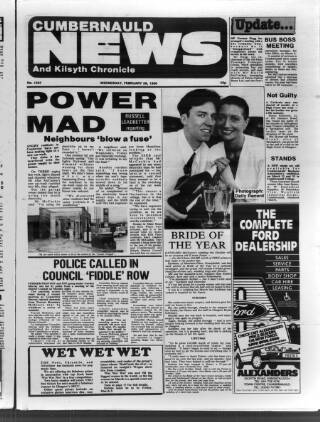 cover page of Cumbernauld News published on February 28, 1990