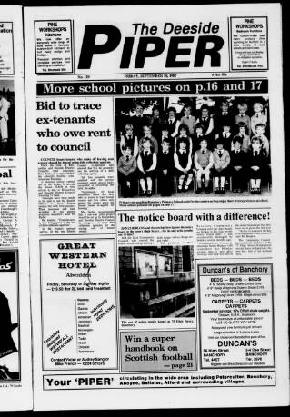 cover page of Deeside Piper published on September 18, 1987