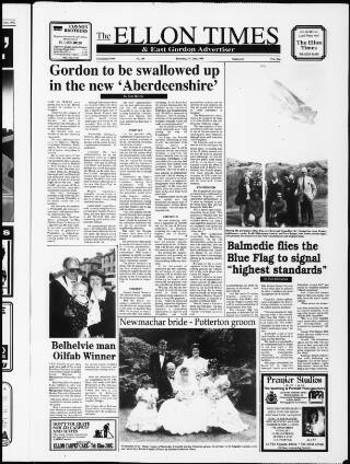 cover page of Ellon Times & East Gordon Advertiser published on July 15, 1993