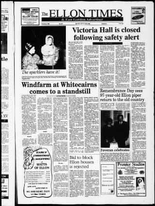 cover page of Ellon Times & East Gordon Advertiser published on November 11, 1993