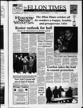 cover page of Ellon Times & East Gordon Advertiser published on December 30, 1993