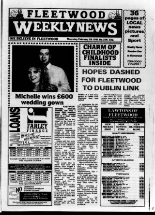 cover page of Fleetwood Weekly News published on February 28, 1991