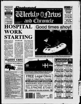 cover page of Fleetwood Weekly News published on July 6, 2000