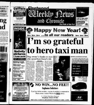 cover page of Fleetwood Weekly News published on December 30, 2003