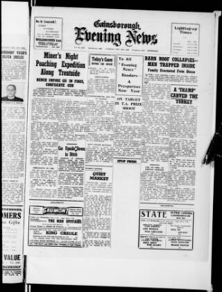 cover page of Gainsborough Evening News published on December 30, 1958