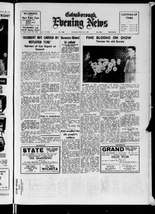 cover page of Gainsborough Evening News published on November 15, 1960