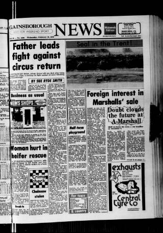 cover page of Gainsborough Evening News published on February 28, 1979