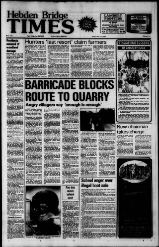 cover page of Hebden Bridge Times published on May 29, 1992