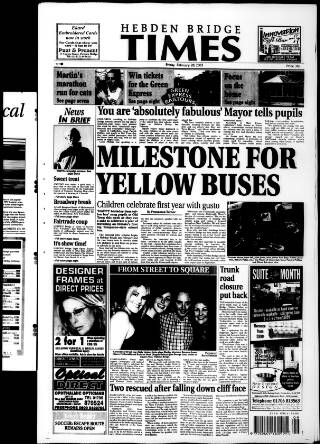cover page of Hebden Bridge Times published on February 28, 2003