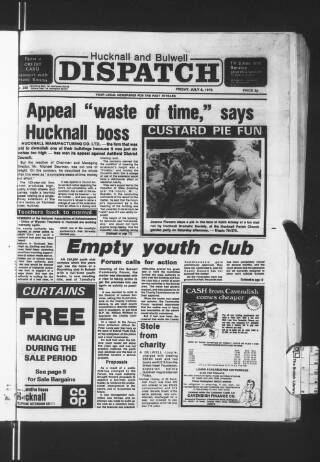 cover page of Hucknall Dispatch published on July 6, 1979