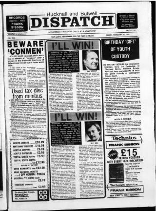 cover page of Hucknall Dispatch published on February 28, 1986