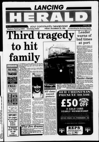cover page of Lancing Herald published on December 30, 1994