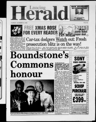 cover page of Lancing Herald published on November 30, 2000