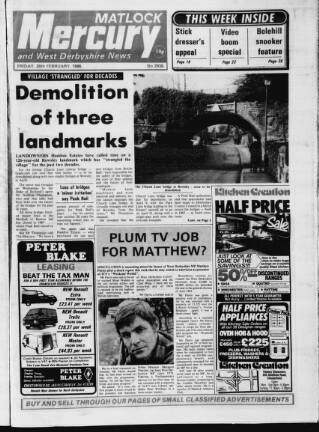 cover page of Matlock Mercury published on February 28, 1986