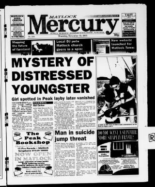 cover page of Matlock Mercury published on November 15, 2001