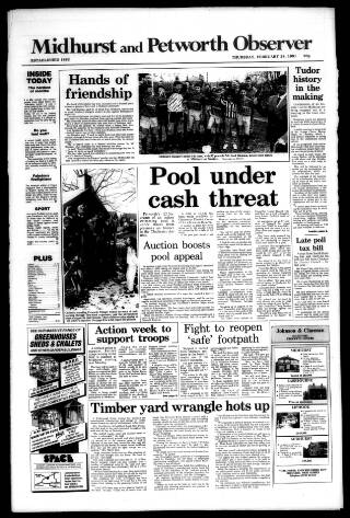 cover page of Midhurst and Petworth Observer published on February 28, 1991