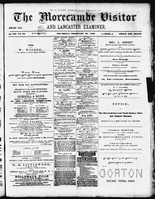 cover page of Morecambe Visitor published on February 28, 1889