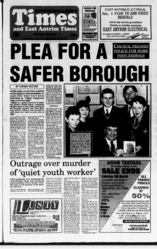 cover page of Newtownabbey Times and East Antrim Times published on February 28, 1991