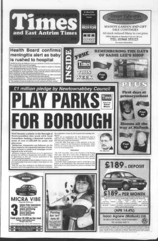 cover page of Newtownabbey Times and East Antrim Times published on September 18, 1997