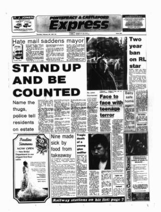 cover page of Pontefract & Castleford Express published on February 28, 1991