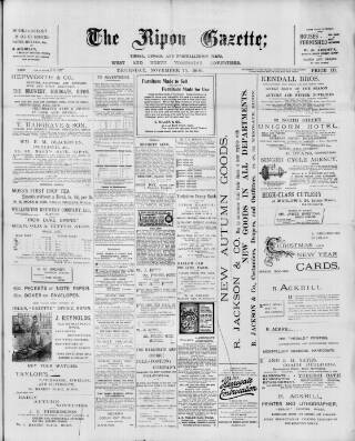 cover page of Ripon Gazette published on November 15, 1900