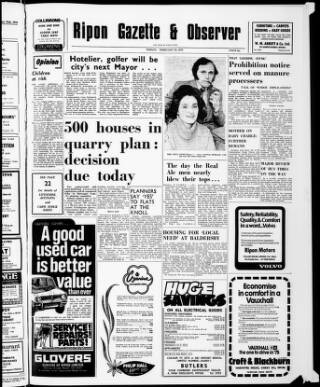 cover page of Ripon Gazette published on February 28, 1975