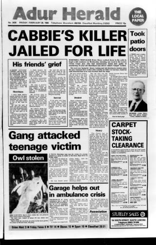 cover page of Shoreham Herald published on February 28, 1986