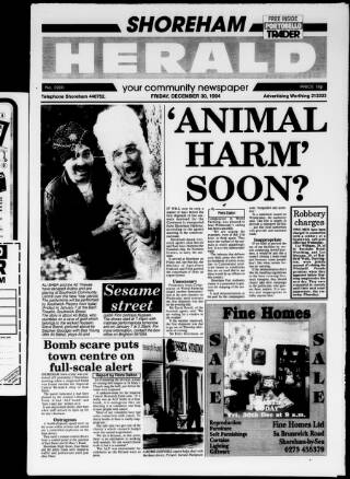 cover page of Shoreham Herald published on December 30, 1994