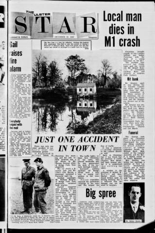 cover page of Ulster Star published on December 30, 1967