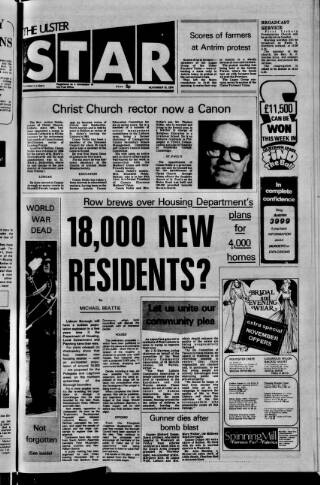 cover page of Ulster Star published on November 15, 1974