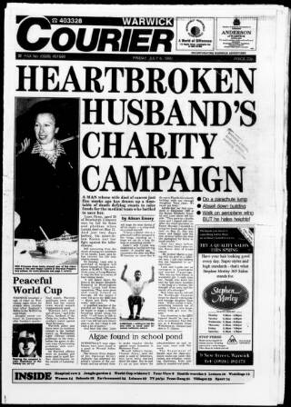cover page of Warwick Courier published on July 6, 1990