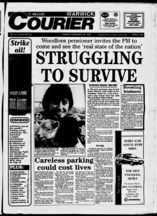 cover page of Warwick Courier published on February 28, 1992