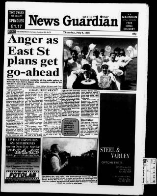 cover page of Whitley Bay Guardian published on July 6, 1995
