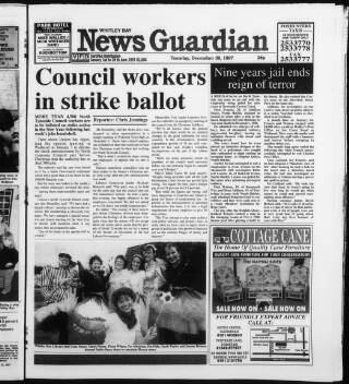 cover page of Whitley Bay Guardian published on December 30, 1997