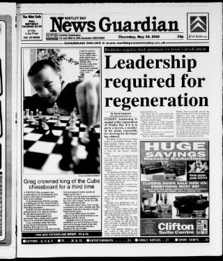 cover page of Whitley Bay Guardian published on May 29, 2003