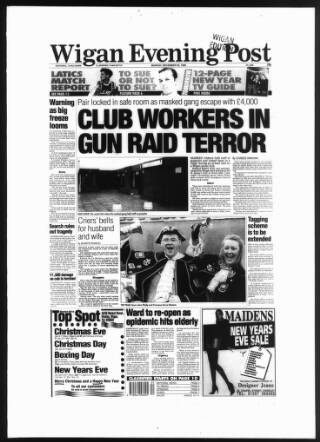 cover page of Wigan Evening Post published on December 30, 1996