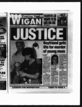 cover page of Wigan Evening Post published on February 28, 1998