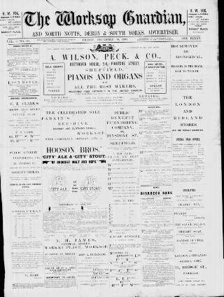 cover page of Worksop Guardian published on December 30, 1898