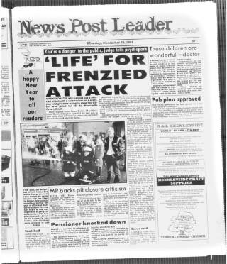 cover page of Blyth News Post Leader published on December 30, 1991