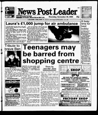 cover page of Blyth News Post Leader published on November 30, 2000