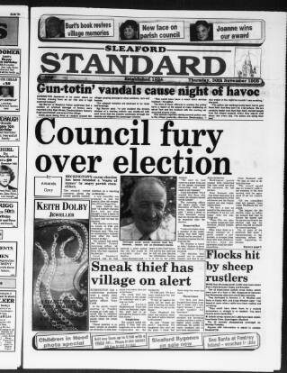 cover page of Sleaford Standard published on November 30, 1995