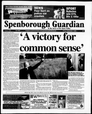 cover page of Cleckheaton & Spenborough Guardian published on September 3, 2004